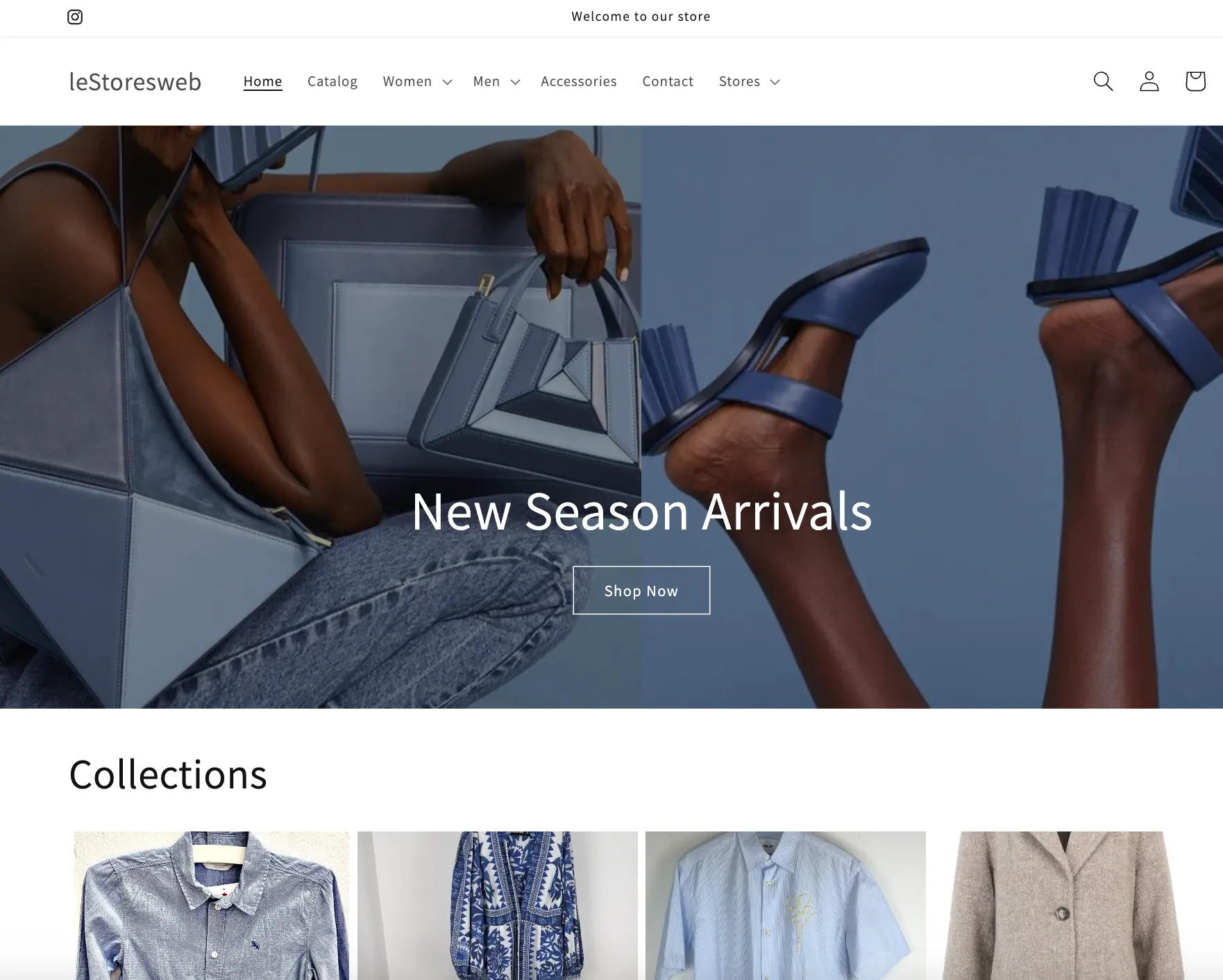 A real Le-Stores Web webshop homepage